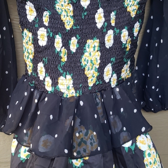 Foxiedox Anemone Smocked Mixed Print Mini Dress - Picture 15 of 15